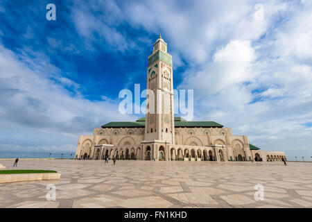 Casablanca, Maroc à la Mosquée Hassan II. Banque D'Images