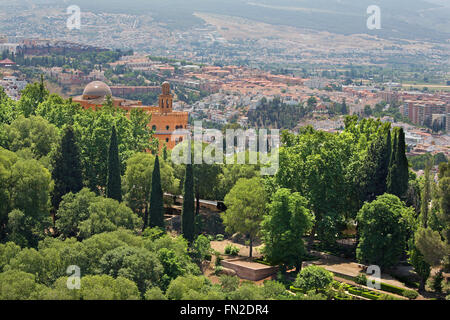 Grenade - les perspectives de l'Alhambra à l'Est. Banque D'Images