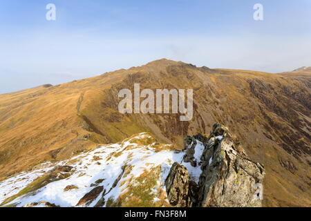 Cadair Idris le sommet de vu de Craig Cau Banque D'Images