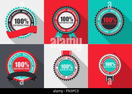 Vector 100 % Satisfaction Label de qualité situé dans Télévision Design moderne Illustration de Vecteur