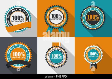 Vector 100 % Satisfaction Label de qualité situé dans Télévision Design moderne Illustration de Vecteur