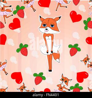 Avec un modèle transparent fox Illustration de Vecteur
