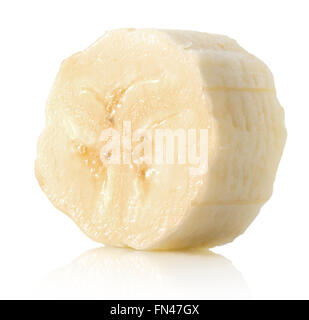 Tranche de banane isolé sur le fond blanc. Banque D'Images