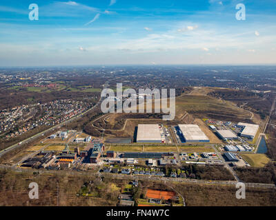 Vue aérienne, la zone commerciale Hoppenbruch à Ewald sur le terrain de l'ancien Zeche Ewald, observatoire de l'horizon, Banque D'Images