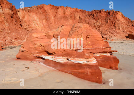 Pindan falaises, Cape Leveque, péninsule Dampier, région de Kimberley, en Australie occidentale, WA, Australia Banque D'Images