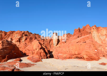 Pindan falaises, Cape Leveque, péninsule Dampier, région de Kimberley, en Australie occidentale, WA, Australia Banque D'Images