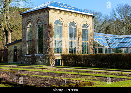 Lund, Suède - 12 mars 2016 : la véranda ou à l'orangerie du manoir ouvert au public l'université de Lund Botanical garden. Flow Banque D'Images
