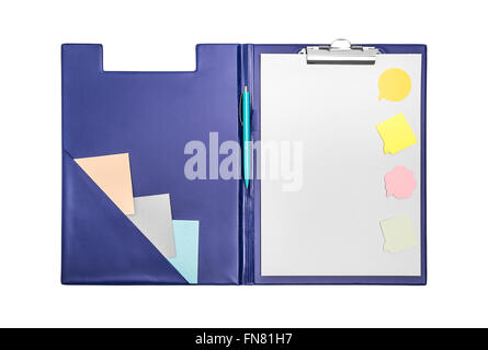 Dossier avec une feuille et un stylo. Banque D'Images