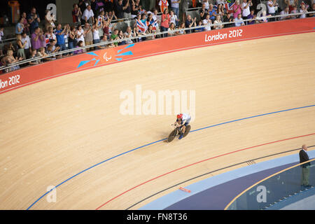 L'athlète britannique Mark gallois,Colbourne remporte la médaille d'or et record du monde en C1 3 km poursuite. Jeux paralympiques de Londres,2012,Angleterre,,Royaume-Uni. Banque D'Images