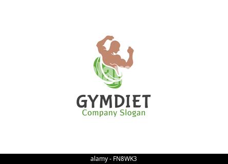 Illustration du logo du corps de la salle de sport avec symbole vectoriel Illustration de Vecteur