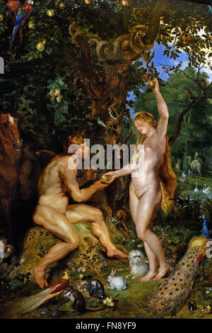 Le Jardin d'Eden avec la chute de l'homme 1615 Jan Brueghel l'ancien 1568-1625 et Peter Paul Rubens 1577-1640 Belgique flamande Banque D'Images