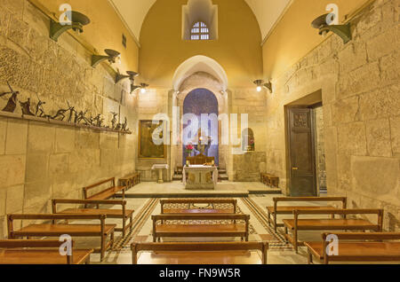 Jérusalem, Israël - 4 mars, 2015 : la chapelle catholique de l'apparition dans l'église de Saint Sépulcre. Banque D'Images