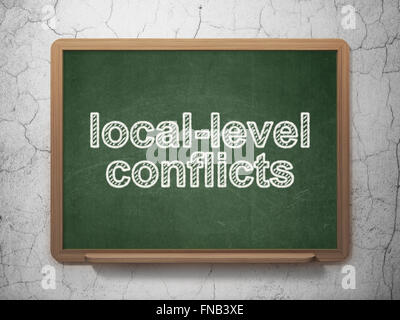 Concept : la politique des conflits au niveau local sur l'arrière-plan du tableau Banque D'Images
