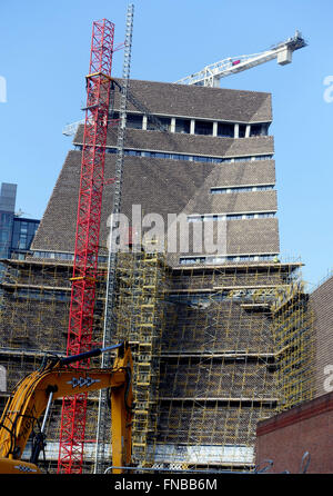 Construction de l'extension de la Tate Modern, Londres, mars 2016 Banque D'Images