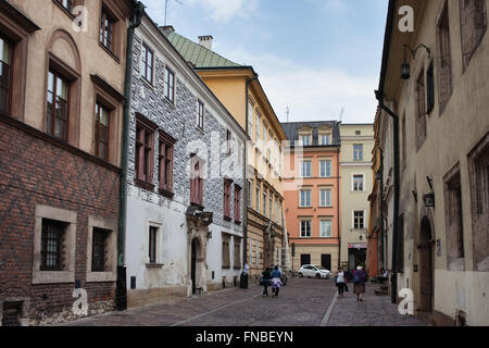 L'Europe, Pologne, ville de Cracovie (Cracovie), la rue Kanonicza dans la Vieille Ville Banque D'Images