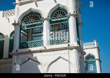 L'architecture arabe traditionnelle détail dans la vieille ville de muscat Oman Banque D'Images