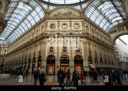 Milan, galerie Vittorio Emanuele Vue intérieure Banque D'Images