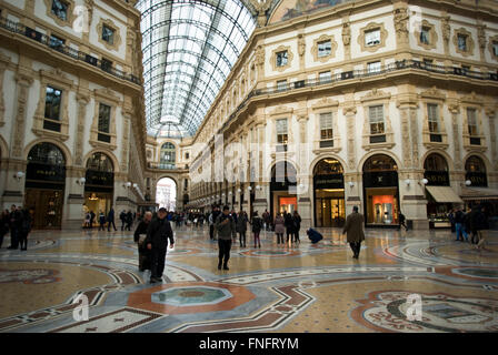 Milan, galerie Vittorio Emanuele Vue intérieure Banque D'Images