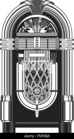 Jukebox - Musique rétro-automatisé de reproduction Illustration de Vecteur