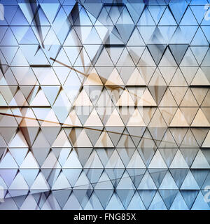 Illustration de l'architecture abstraite. Triangles bleu double exposition Banque D'Images