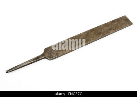 Old rusty rasp isolated on white Banque D'Images