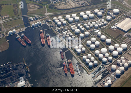 Vue aérienne de Oiltanking/Terminal Vopak à Amsterdam Banque D'Images