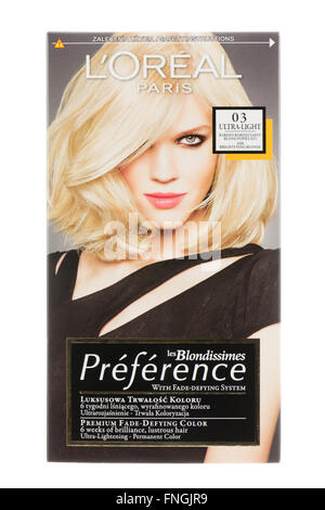 Fort de l'Oreal Preference les Blondissimes Coloration Banque D'Images