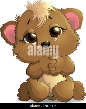 Assis ours pleurer Illustration de Vecteur