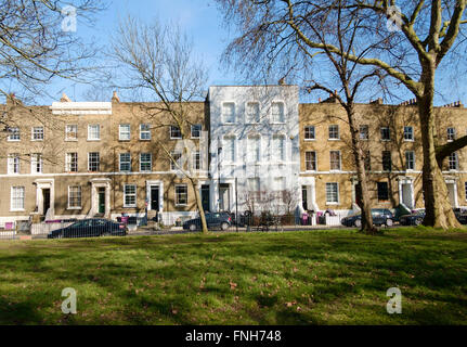 Le logement de l'époque victorienne sur Cadogan exposée E9, donnant sur le parc Victoria à Tower Hamlets, East London Banque D'Images