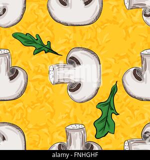 Une pizza avec du fromage et des champignons Illustration de Vecteur