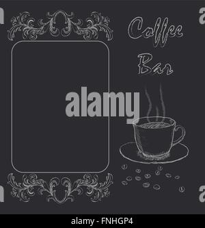 Menu Handdrawn pour cafe, café Illustration de Vecteur