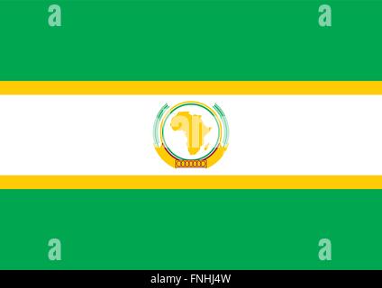 Drapeau de l'Union africaine. Illustration de Vecteur