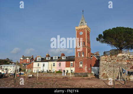 Sea front Cottages et Peters, Lympstone, Devon, England, UK Banque D'Images