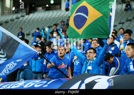 Tokyo, Japon. Mar 15, 2016. Shanghai Suning fans Football/soccer : AFC Champions League 2016 Groupe E match entre C.F. Tokyo - Shanghai Suning au Ajinomoto Stadium à Tokyo, au Japon . © Yohei Osada/AFLO SPORT/Alamy Live News Banque D'Images