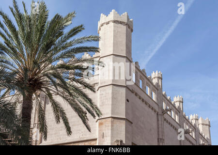 Sa façade Llotja, gohitc style, Palma de Majorque, Iles Baléares, Espagne. Banque D'Images