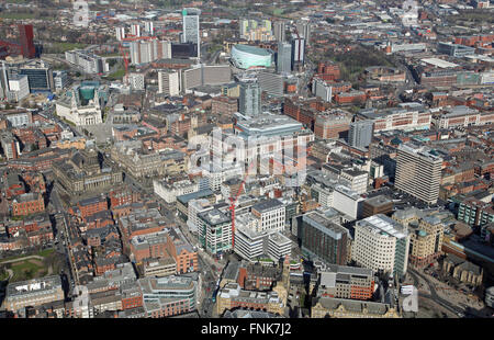 Vue aérienne du centre-ville de Leeds, West Yorkshire, Royaume-Uni Banque D'Images