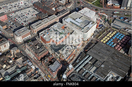 Vue aérienne de la Victoria Gate development in Leeds, Mars 2016 Banque D'Images