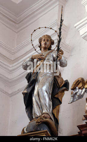 Immaculée Conception, autel de Saint François d'assise dans l'église de Saint Léonard de Noblac Kotari en Croatie, Banque D'Images