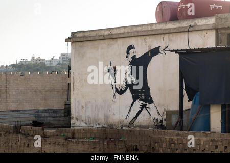 Graffitis sur les murs autour de Ramallah, Cisjordanie, Palestine Banque D'Images