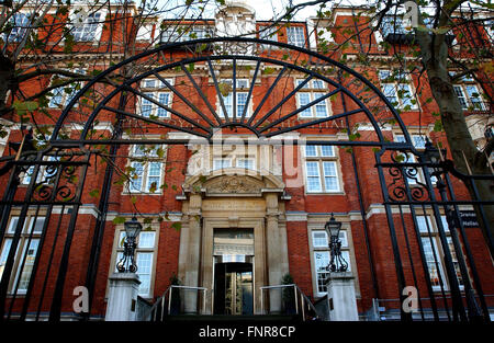 L'entrée fermée au Royal Marsden Hospital de Londres. Royal Marsden Hospital est un hôpital spécialisé dans le traitement du cancer Banque D'Images