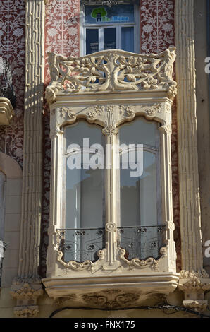 Architecture décoration, place de l'Almoina Valencia, Espagne Banque D'Images