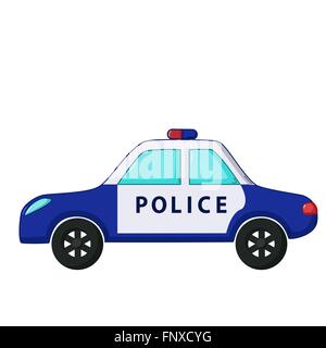 Transport urbain dans l'icône cartoon style isolé sur fond blanc. Voiture de police Illustration de Vecteur