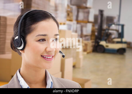 Opérateur de posant avec un casque Banque D'Images