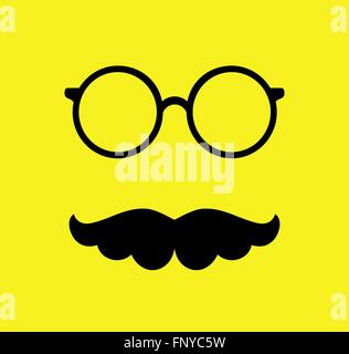 Moustache et lunettes vector illustration. Les icônes de style plat Illustration de Vecteur