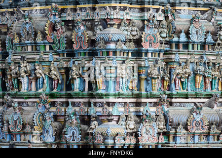 Temple de Minakshi à Madurai. Tamil Nadu, en Inde. C'est un temple double, dont l'un est dédié à meenakshi, et Banque D'Images