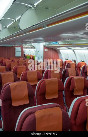 Les sièges vides dans un avion Banque D'Images