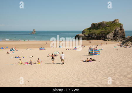 Grand Haven South Beach près de Bosherton, Pembrokeshire Wales UK Banque D'Images