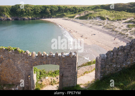 Barafundle Bay Beach, près de Pembrokeshire Wales,Stackpole,,Royaume-Uni. Banque D'Images