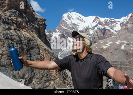 Alpine Climber Woman mature Banque D'Images