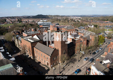 Dudley, West Midlands, Royaume-Uni. 16 mars, 2016. l'oeil de la Grande-Bretagne marque dudley pire attraction touristique donnant vue d'oiseaux, les toits de la ville de black country, les vues s'étendent à l'échelle du pays noir vers Birmingham, Shropshire et worcestershire. dudley conseil fait la promotion il crédit : Jane Williams/Alamy live news Banque D'Images